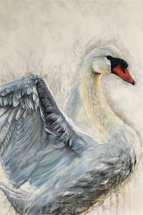 Blue Swan Painting By Paul Hardern Fine Art America