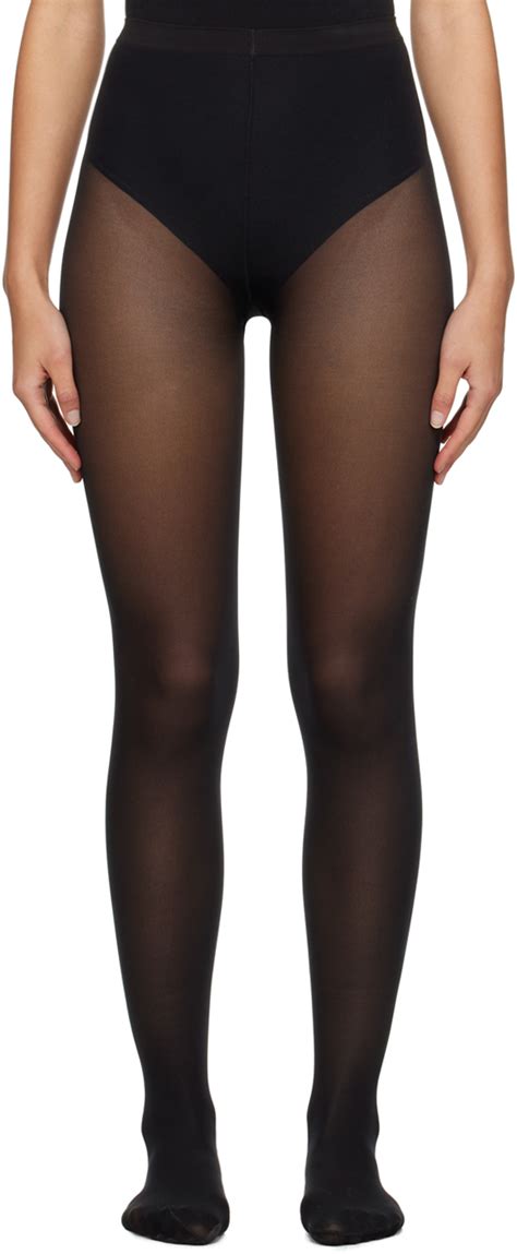 Wolford Black Velvet De Luxe Tights Ssense