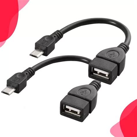 Cabo Otg Adaptador Micro Usb V Para Pendrive Celular Cor Preto