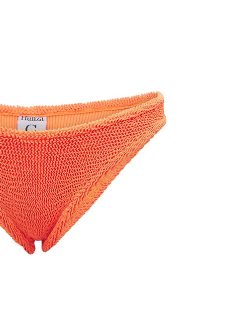 Hunza G Net Sustain Xandra Neon Seersucker Bikini In Orange Modesens