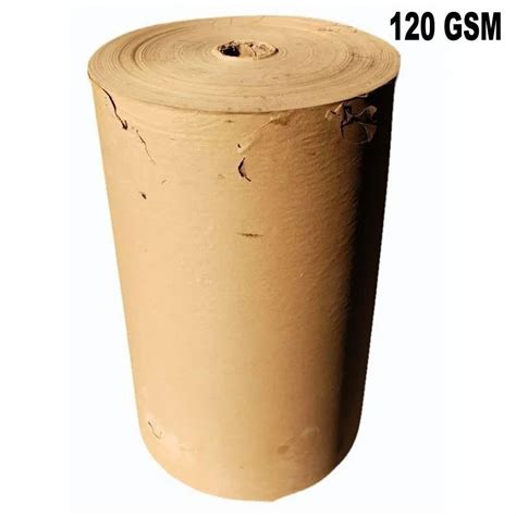 Wood Pulp Brown 120 GSM Plain Kraft Paper Roll For Packaging Paper