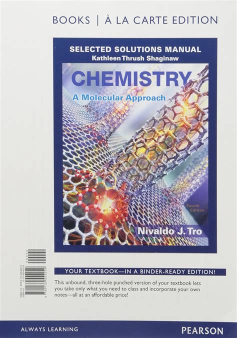 Chemistry A Molecular Approach Selected Solutions Manual Books A La Carte Edition Tro