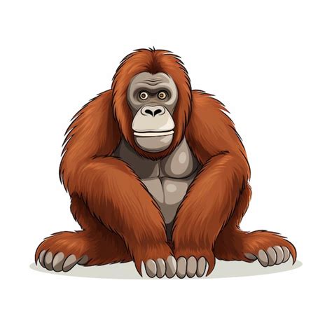 Premium Ai Image Orangutan 2d Cartoon Vector Illustration On White