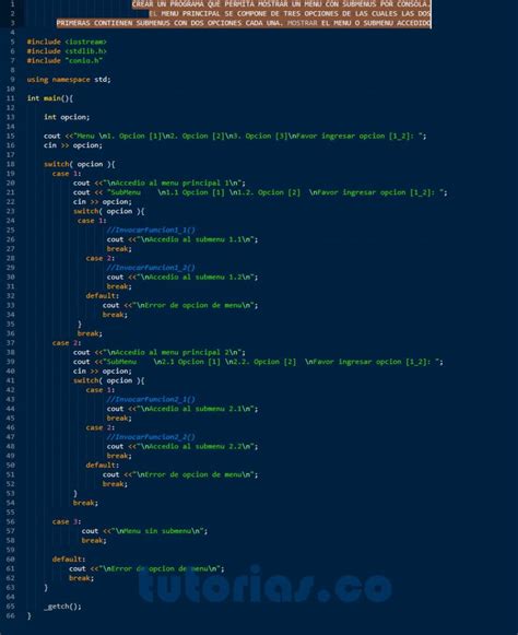 Sentencia If Else Visual C Menu Y Submenu Por Consola Tutorias Co