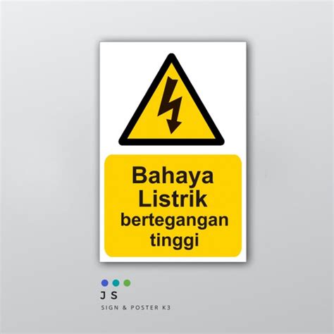 Jual STICKER K3 SAFETY SIGN LISTRIK BERTEGANGAN M 45x30cm Kab