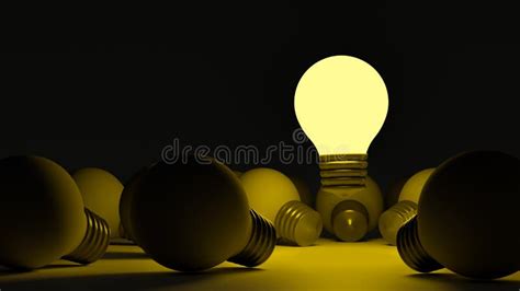 Light Bulbs With Glowing One Different Idea Creativity And Innovation