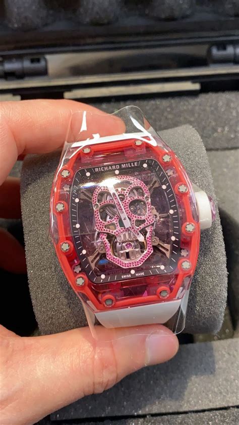 Red Sapphire Richard Mille RM 052 Skull Tourbillon Watches For Men