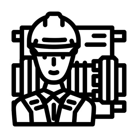 Millwright Repair Worker Line Icon Vector Illustration 21751649 Vector