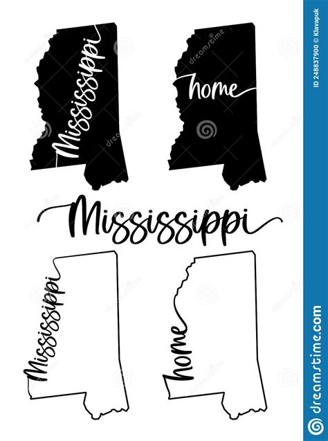 Gestileerde Kaart Van De Vs Vectorillustratie Missiissippi Status