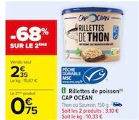 Promo Rillettes de poisson CAP OCÉAN chez Carrefour