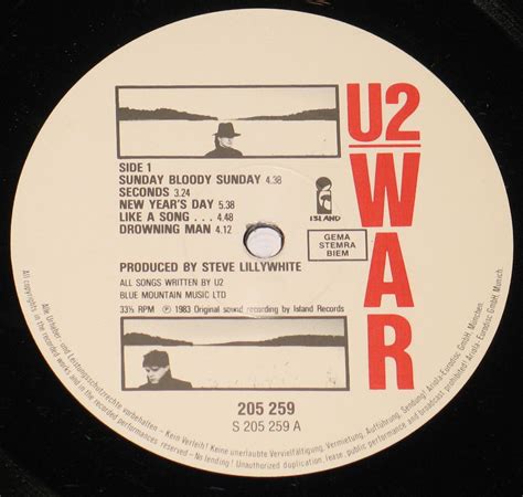 U2 War Album Cover Gallery & 12" Vinyl LP Discography Information #vinylrecords