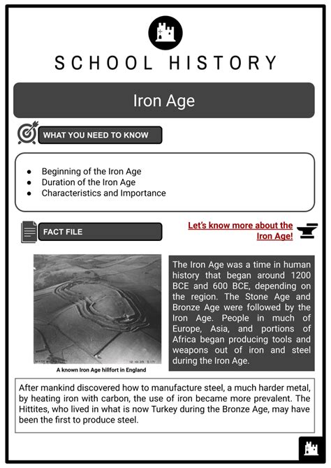 Iron Age Beginning Characteristics History Facts And Worksheets