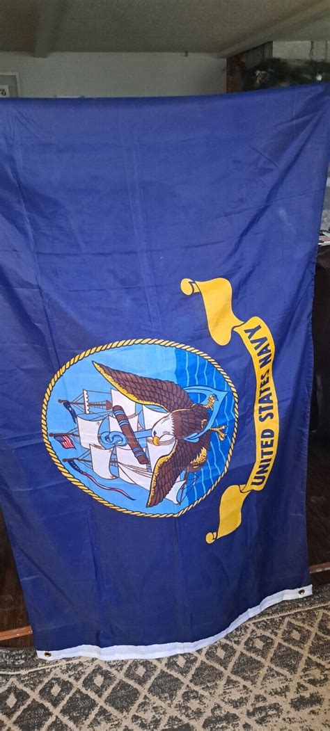 Us Navy Flag Sz In X In Bald Eagle Navy Ship Royal Blue Usa Navy