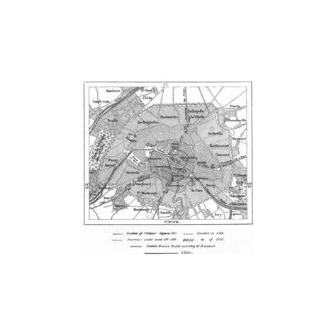 FRANCE Growth Of Paris Sketch Map C1885 Old Map Antique Map Vintage