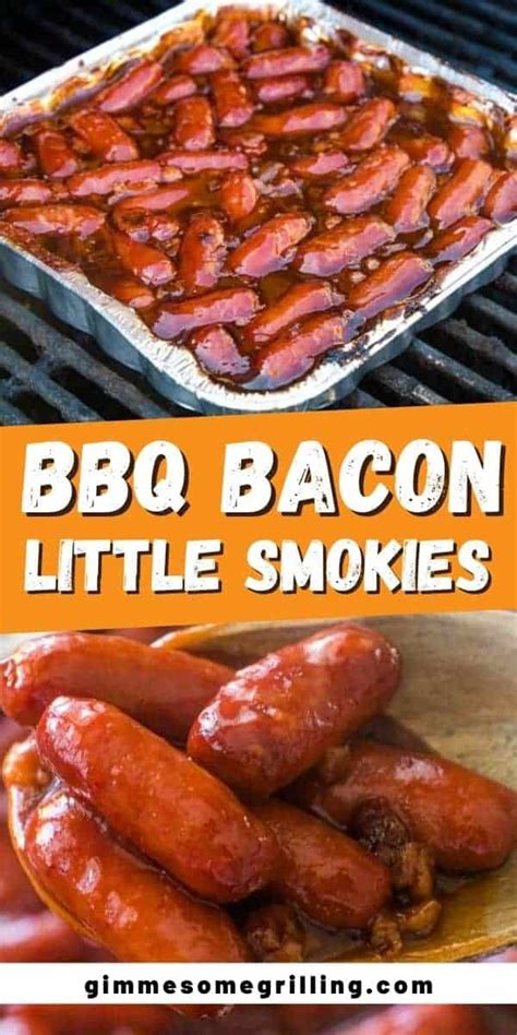 Bbq Little Smokies With Bacon Grill Oven Or Crock Pot Gimme Some Grilling