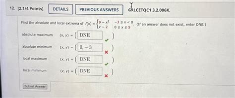 Solved Find The Absolute And Local Extrema Of Chegg