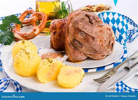 Schweinshaxe Junta Da Carne De Porco No Bavarian Foto De Stock