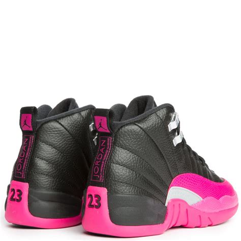 Jordan 12 Retro BLACK/DEADLY PINK-METALLIC SILVER