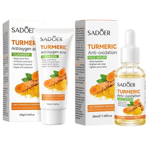 Amazon Turmeric Anti Oxidation Face Serum Set Serum Cleanser Set