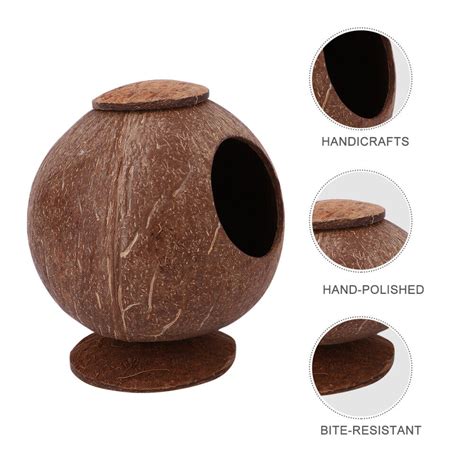 Bamboo Coconut Shell Charcoal Hamster Nest Shells For Birds Cages