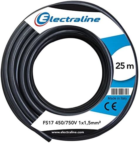 Electraline 15072 Cavo Unipolare N07V K Sezione 1x1 5 Mm 25 Mt Nero