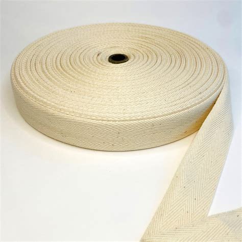 Mm Natural Woven Cotton Twill Herringbone Tape James Tailoring