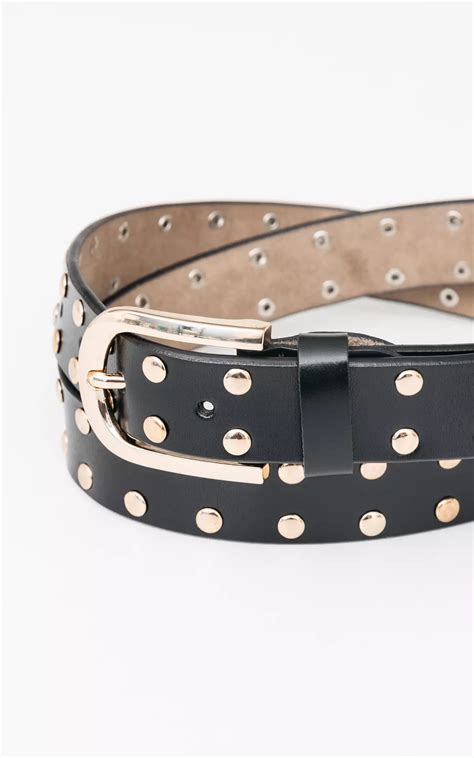 Riem Met Studs Zwart Goud Guts Gusto Gutsgusto