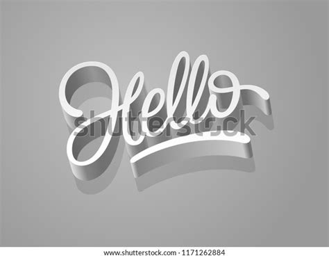 Hello Word Calligraphy Design Calligraphy Handwritten Stock Vector