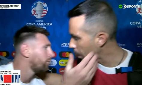 Lionel Messi interrupts interview to console former teammate Claudio ...