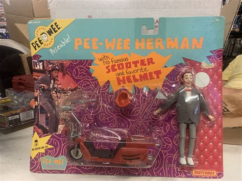 Vintage 1988 Pee Wee Herman Poseable Matchbox Figure With Scooter And