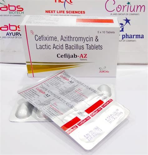 Cefijab Az Cefixime Azithromycin And Lactic Acid Bacillus Tablets At Rs