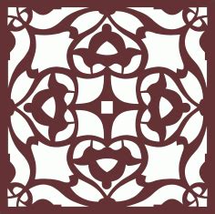 Laser Cut Drawing Room Lattice Floral Seamless Design Free Dxf File