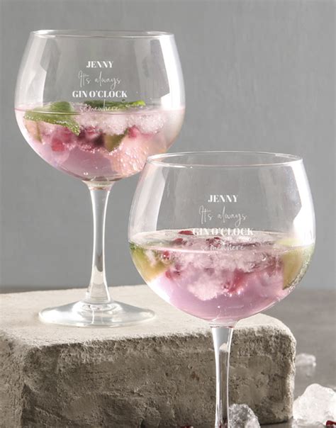 Personalised Gin O Clock Gin Glass Homeware Ts Netflorist