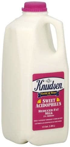 Knudsen Sweet Acidophilus, Reduced Fat, 2% Milkfat Milk - 0.5 gl ...