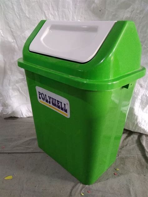 Yellow Plastic L Swing Lid Dustbin Shape Cylindrical At In Noida