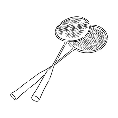 badminton game sketch 48231241 Vector Art at Vecteezy