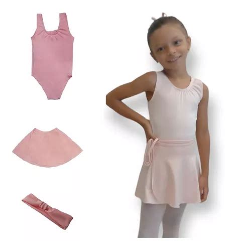 Kit Ballet Infantil Collant Saia Ajustável Faixa MercadoLivre