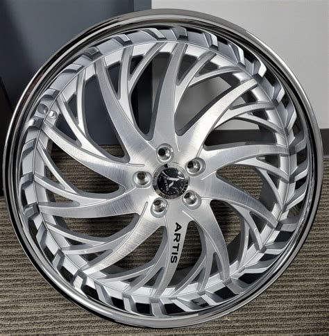 26 Inch Silver Brushed Artis Decatur Staggered Wheels Rims Blanks 24