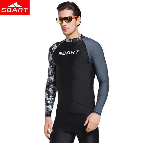 Sbart New Men Windsurf Rashguard Lycra Surf Swim Shirt Uv Protection