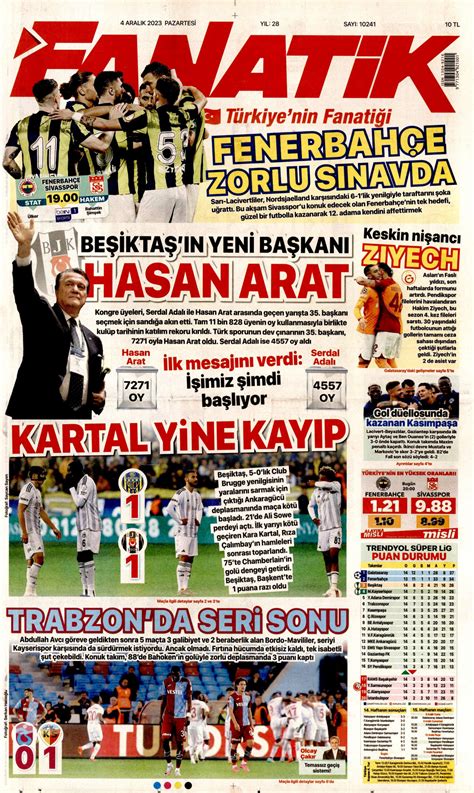 Fanatik Gazetesi Fanatik Manşet Oku Haberler 04 Aralık 2023