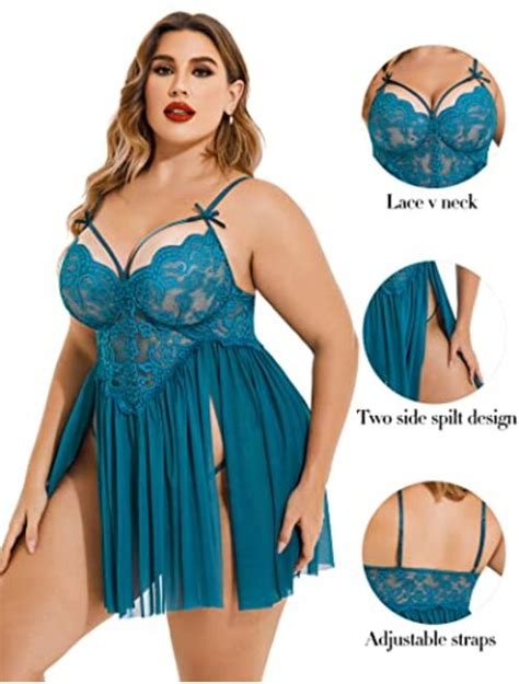 Buy Avidlove Plus Size Lingerie Lace Babydoll Womens Strap Chemise