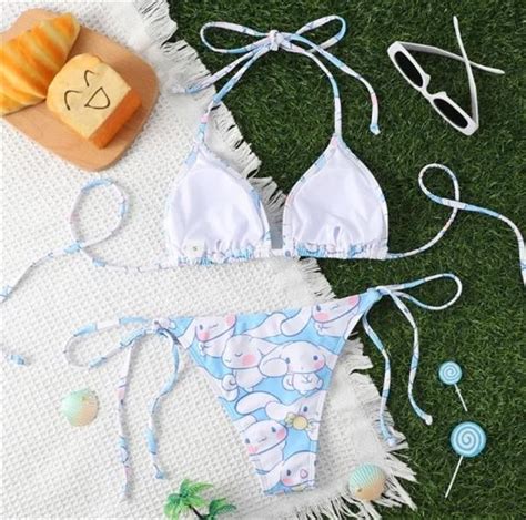Mavi Cinnamoroll Desenli Y K Bikini Takımı