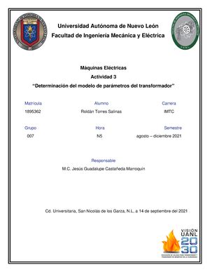 Pr Ctica M Quinas El Ctricas Universidad Aut Noma De Nuevo Le N