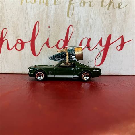 1965 Ford Mustang Carrying Christmas Tree Ornament Etsy