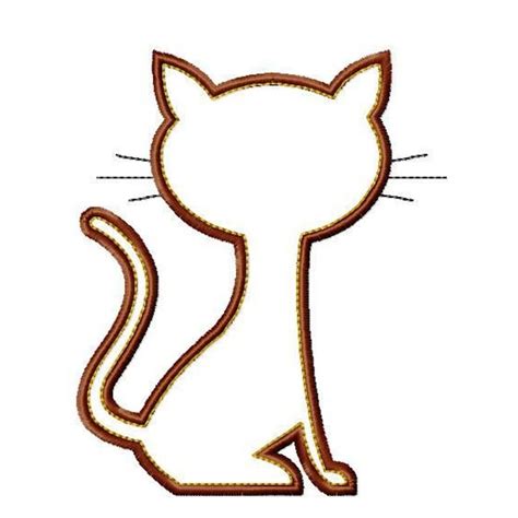 Pussy Cat Silhouette Appliques Machine Embroidery Design Etsy