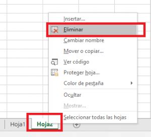 Excel Eliminar Hojas Autoincremental