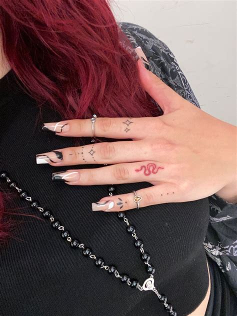 Red Snake Finger Tattoo Classy Tattoos Small Hand Tattoos Elegant