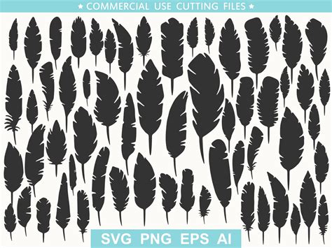 Feather Svg Bundle Feather Birds Svg Png Ai Feathers Silhouette