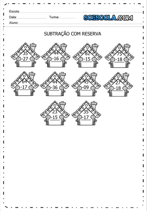 Atividades de Subtração Reserva Para Imprimir SÓ ESCOLA