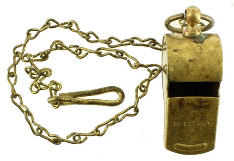 Vintage Brass Military Wwii Regulation Whistle With Chain Made In Usa 18 Ebay